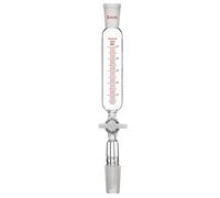 stonylab Embudo de adición, Embudo de Goteo Graduado de Vidrio de Borosilicato Junta 24/40 con Llave de Paso de PTFE para Laboratorio Embudo Adicional, 50 ml