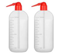 stonylab Frasco Lavador Químico, Paquete 2 Frascos Expulsadores Plástico Cilíndricos Sellados de Seguridad para Reactivos con Boca Estrecha, para Almacenamiento Líquidos en Muestras de Lab, 1000 ml