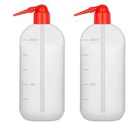 stonylab Frasco Lavador Químico, Paquete 2 Frascos Expulsadores Plástico Cilíndricos Sellados de Seguridad para Reactivos con Boca Estrecha, para Almacenamiento Líquidos en Muestras de Lab, 250 ml
