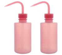 stonylab Frasco Lavador Químico, Paquete 2 Herramienta Riego LDPE Frasco Exprimible de Plástico Seguro para Enjuague con Etiquetas de Escala y Pico Estrecho, para Uso en Laboratorio, Rosa, 250 ml