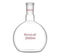 stonylab Frascos de Laboratorio, Vidrio de Borosilicato de Cuello Único Frascos de Ebullición, Pared Pesada Matraz de Ebullición de Fondo Plano con Junta Exterior Cónica Estándar 29/42, 2000 ml