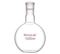 stonylab Frascos de Laboratorio, Vidrio de Borosilicato de Cuello Único Frascos de Ebullición, Pared Pesada Matraz de Ebullición de Fondo Plano con Junta Exterior Cónica Estándar 29/42, 1000 ml