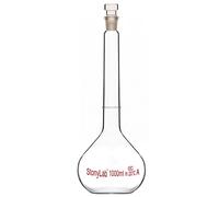 stonylab Frascos Volumétricos de Laboratorio, Matraz Aforado Clase A con Tapón de Vidrio, Matraz Aforado de Pared Pesada de Vidrio de Borosilicato Tolerancia (1000 ml, Transparente)