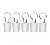 StonyLab Glass Penny Head Glass Hollow Stopper para 19/22 junta externa de vidrio, con fondo cerrado (5 paquete)