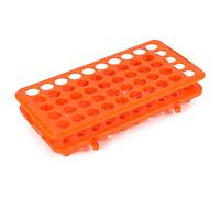 stonylab Gradilla para Tubos de Ensayo, 50 Pocillos, con Junta y Almohadilla de Silicona, Tamaño de Poro 18 mm, Gradilla Extraíble Multiusos, Ideal para Laboratorio, 1 Paquete, Naranja