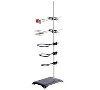 stonylab Juego de Soporte de Laboratorio, Soporte de Acero para Equipos de Laboratorio con Varilla (60 cm L), Pinza para Bureta de 4 Dientes, Anillo para Soportes, Pinza para Matraz y Cabeza