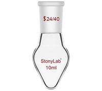 stonylab Matraz de Recuperación, Pared Pesada Matraz de Evaporador Rotativo de Vidrio Borosilicato de Cuello Único con Junta Externa Cónica 24/40 Estándar, Matraz Lab en Forma de Pera, 10 ml