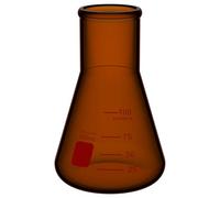 stonylab Matraz Erlenmeyer Ámbar de Vidrio Borosilicato 100 ml, Pared Gruesa, Boca Estrecha con Bisel Resistente, Fondo Plano, Ideal para Mezclas, Calentamiento y Experimentos de Laboratorio