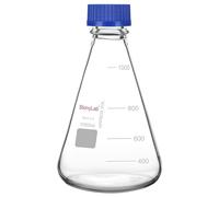 stonylab Matraz Erlenmeyer con Tapa de Rosca Azul, Matraz Cónico de Vidrio Borosilicato Graduado para Laboratorio, 1000 ml