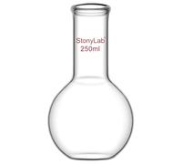 stonylab Matraz Fondo Plano, Matraz de Destilacion de Pared Gruesa de Cristal de Borosilicato RBF con Cuello Largo, Flat Bottom Flask Matraz Laboratorio - 250ml