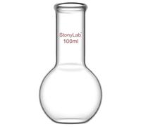 stonylab Matraz Fondo Plano, Matraz de Destilacion de Pared Gruesa de Cristal de Borosilicato RBF con Cuello Largo, Flat Bottom Flask Matraz Laboratorio - 100ml