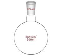 stonylab Matraz Fondo Redondo, Cuello Corto Matraz de Fondo Redondo de Pared Gruesa de Cristal de Borosilicato RBF con Junta Exterior Estándar 24/40, Round Bottom Flask Frascos de Laboratorio - 500ml