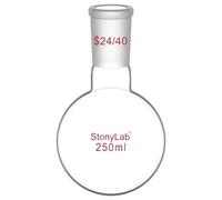 stonylab Matraz Fondo Redondo, Cuello Corto Matraz de Fondo Redondo de Pared Gruesa de Cristal de Borosilicato RBF con Junta Exterior Estándar 24/40, Round Bottom Flask Frascos de Laboratorio - 250ml