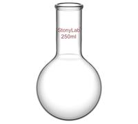 stonylab Matraz Fondo Redondo, Cuello Largo Matraz de Fondo Redondo de Pared Gruesa de Cristal de Borosilicato RBF con Cuello Largo, Round Bottom Flask Frascos de Laboratorio - 250ml