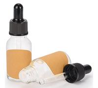 stonylab Paquete de 2 Frascos Cuentagotas de Vidrio de 15 ml, Frasco Vacío Transparente con Gotero de Vidrio, Tapón Interior y Etiqueta para Soluciones de Laboratorio