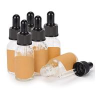 stonylab Paquete de 6 Frascos Cuentagotas de Vidrio de 15 ml, Frasco Vacío Transparente con Gotero de Vidrio, Tapón Interior y Etiqueta para Soluciones de Laboratorio