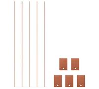 Stonylab Placa de Cobre 99.99% - Paquete de 5 Electrodos de Lámina de Metal Plano de Ánodo (1 x 10 x 15 mm) Con Alambre Para Investigación de Laboratorio Celular