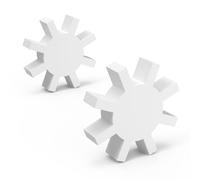 stonylab Set de 2 Barras de Agitación Magnéticas Tipo Engranaje, 40 mm x 7 mm, Barras Blancas Recubiertas de PTFE para Agitadores Magnéticos, Aplicaciones de Laboratorio