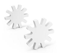 stonylab Set de 2 Barras de Agitación Magnéticas Tipo Engranaje, 60 mm x 7 mm, Barras Blancas Recubiertas de PTFE para Agitadores Magnéticos, Aplicaciones de Laboratorio