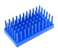 stonylab Soporte para Tubos de Ensayo de Plástico, Estilo Columna de Goteo para Secar y Almacenar Tubos de Ensayo, 66 Columnas, 1 Paquete, Azul