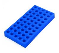 stonylab Soporte para Viales de Muestras, Porta Muestras PP de 50 Posiciones para Viales de Cromatografía 1.5-2 ml, Duradero y Conveniente, Paquete Único, Azul, 13 mm