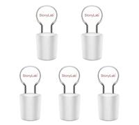 stonylab Tapón Hueco de Vidrio, Paquete de 5 Tapón Hueco de Vidrio con Cabeza de Centavo de Vidrio de Borosilicato con Fondo Cerrado para 19/22 Vidrio de Junta Exterior