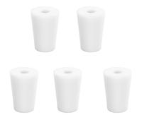stonylab Tapones de Silicona, Paquete de 5 Tapones Estándar de Silicona Natural #1 con Orificio único de 6 mm