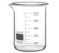 stonylab Vaso de Precipitados de Vidrio, 1 Paquete, Borosilicato Graduado, Forma Baja Griffin con Pico de Vertido, 1000 ml