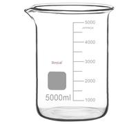 stonylab Vaso de Precipitados de Vidrio, 1 Paquete Vidrio Borosilicato Graduado Baja Forma Vaso de Precipitados Griffin con Pico de Verter Vaso de Precipitados de Laboratorio, 5000 ml