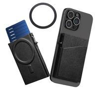 Stoockie Magsafe - Portatarjetas magnéticas, 7 tarjetas, cartera y accesorios, Negro , Porte carte 9,6x7cm, Cartera (caja de regalo)