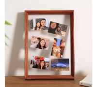 Stoolzfaid Marcos Transparente Dos Caras,Marcos Doble Cristals,Marcos De Vidrio Flotantes,Marcos De Fotos De Madera,Alta DefinicióN Y Brillos,Ideal para Guardar Fotos