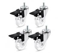 Stoolzfaid Ruedas Pivotantes para Mueble,Ruedas Giratorias De VáStago De para Muebles,Ruedas Giratorias Transparentes,Gran Capacidad De Carga,Apto para Uso En Interiores O Exteriores