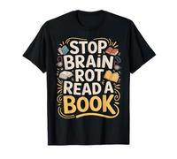 Stop Brain Rot Read A Book Lector de ratón de Biblioteca - Camiseta