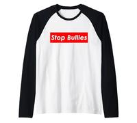 Stop Bullies Anti School and Office Bullying Camiseta Manga Raglan