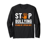 Stop Bullying Stand Up Speak out, Maestra del Día de la Unidad de Orange Manga Larga
