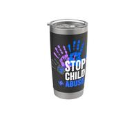 Stop Child Abuse Shirt Child Abuse Prevention Awareness Vaso térmico de acero inoxidable de doble pared