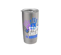 Stop Child Abuse Shirt Child Abuse Prevention Awareness Vaso térmico de acero inoxidable de doble pared