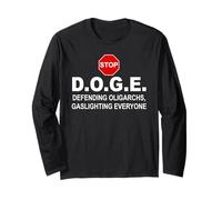 Stop Doge Sign,Anti Doge Protest Signs,No D.O.G.E. Bad Doge Manga Larga