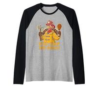 Stop Drop and Gobble Divertido Bombero Humor de Acción de Gracias Camiseta Manga Raglan