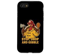 Stop Drop and Gobble Divertido Bombero Humor de Acción de Gracias Carcasa para iPhone SE (2020) / 7/8