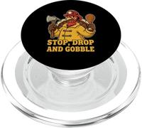 Stop Drop and Gobble Divertido Bombero Humor de Acción de Gracias PopSockets PopGrip para MagSafe
