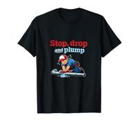 Stop Drop and Plump Plumber Pipe Pun Stencil Gráfico Camiseta