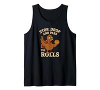 Stop Drop Pass The Rolls - Divertida Cena de Acción de Gracias Pavo Camiseta sin Mangas