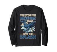 Stop Dropping Trash Into The Splash Contaminación del océano Manga Larga