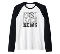 Stop Fake News Derechos de periodistas Periodismo Libertad de Prensa Camiseta Manga Raglan