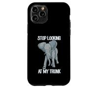 Stop Looking At My Trunk Funny Elephant Pun Design Carcasa para iPhone 11 Pro