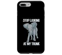 Stop Looking At My Trunk Funny Elephant Pun Design Carcasa para iPhone 7 Plus/8 Plus