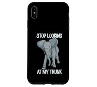 Stop Looking At My Trunk Funny Elephant Pun Design Carcasa para iPhone XS MAX