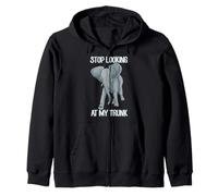 Stop Looking At My Trunk Funny Elephant Pun Design Sudadera con Capucha