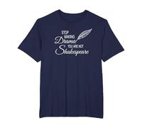 Stop Making Drama You Are Not Shakespeare - Divertido Camiseta, Hombre Tallas Grandes, Azul Marino, 3X Alto